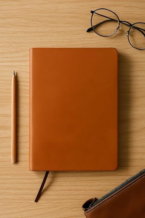 Fark Tanıtım Defter, Noktalı Defter, Termo Deri Kapaklı Noktalı Defter, 128 Yaprak A5 Defter, Ofis ve Kırtasiye, Plan, Notebook (Taba) 1