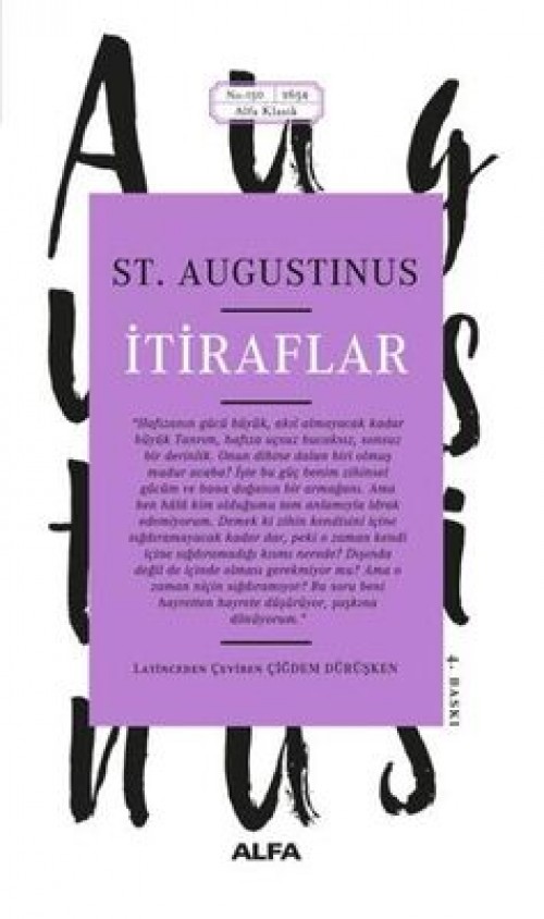 İtiraflar Augustinus  ALFA YAYINLARI