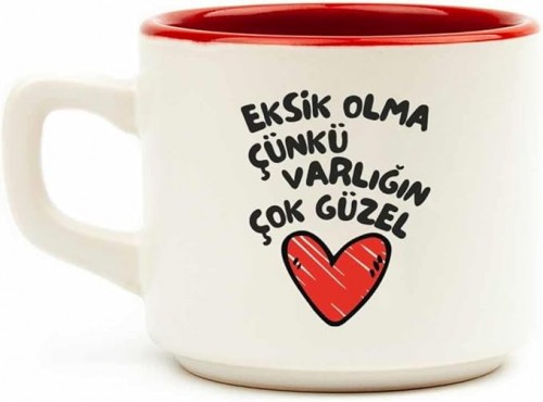 PALTO TASARIM Eksik Olma Çünkü Varlığın Çok Güzel Beyaz Venüs Kupa - Hediye Seramik Kupa